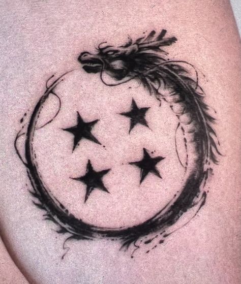 Dragon Ball Z Hand Tattoo, Goku Flying Nimbus Tattoo, Goku Kanji Tattoo, Four Star Dragon Ball Tattoo, Goku Symbol Tattoo, Dragonball Z Tattoo Ideas, Dragon Ouroboros Tattoo, Majin Symbol Tattoo, Pokemon Tatoos Ideas