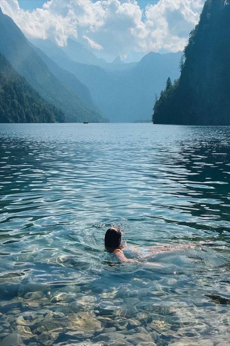 germany, hiking, national park, backpacking europe, chaos, solo female travel, outdoors, inspo Cold Water Swimming Aesthetic, Berchtesgaden National Park, Backpack Europe, Cold Water Swimming, Ice Cold Water, Vision 2024, Quit Your Job, Swimming Tips, Water Swimming