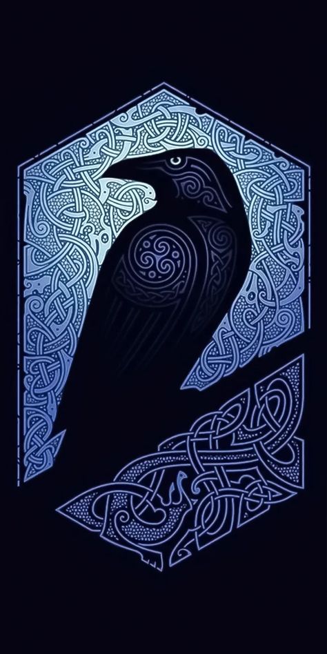 Viking Crow Wallpaper - 9GAG Black Bird, Target, Drive, T Shirt, Blue, Black, Design, Art