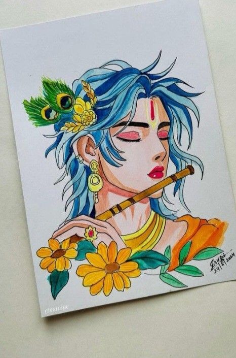 Pen Stand Drawing, Radha Krishna Images Drawing, Krishan Ji Drawings, Meera Bai Drawing, Radha Krishna Art Pencil Sketch, Drawing Of Radha Krishna, Drawing Ideas Krishna, Drawing Ideas Scenery, Aesthetic Design For Projects