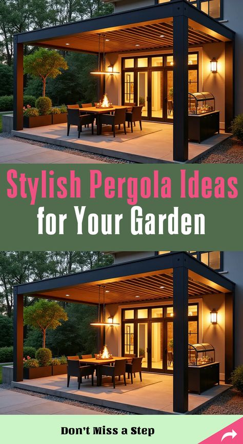 Discover the perfect pergola ideas to enhance your outdoor living space and elevate your home’s aesthetic appeal today! Metal Pergola Patio Ideas, Pergola Patio Ideas, Vinyl Pergola, Pergola Ideas, Building A Pergola, Metal Pergola, Retractable Canopy, Aluminum Pergola, Wooden Pergola