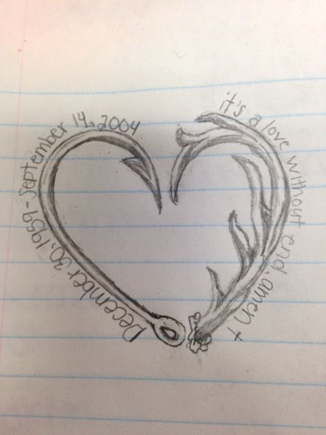 By Christmas time, this tattoo will be somewhere on me. Haven't figured out placement yet but I love it, and it fits my Dad perfectly ❤️ hunting, fishing and king George, he'd love it Grandpa Gone Fishing Tattoo, Deer Fishing Tattoo, Deer Hunting Memorial Tattoos, Deer And Fishing Tattoo, Deer Antler Fish Hook Tattoo, Outdoorsman Memorial Tattoo, Fishing Heart Tattoo, Hunting And Fishing Tattoos In Memory, Hunting Memorial Tattoos For Grandpa