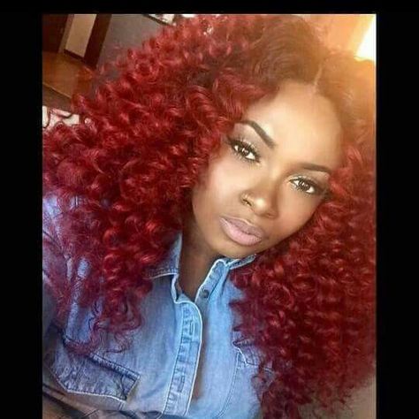 Red Crochet Hairstyles, Burgundy Crochet Hairstyles, Red Afro, Afro Hair Care, Crochet Hairstyles, Curly Crochet Hair Styles, Hairstyles For Women Over 60, Braid Patterns, Pelo Afro