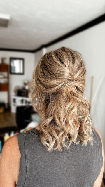 ✨ Wisconsin Bridal Hairsylist ✨ on Instagram: "Need inspo for your moms!? Look no further! This is PERFECT for all moms with all lengths of hair!   #motherofthebride #bridalhairstyle #bridalhairstyles" Hairstyles For Mom Of The Bride, Mother Of Bride Hairstyles Half Up, Mother Of The Bride Half Up Half Down, Hairstyle For Mother Of The Bride, Mom Of The Bride Hair, Half Up Half Down Mother Of Bride Hair, Mom Wedding Hair, Mother Of The Bride Hair Half Up, Mother Of Bride Hairstyles