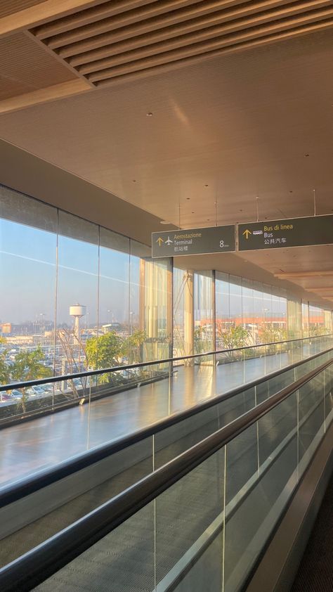 Airport vibes on the conveyor belts with sunset Venice Airport, Venice