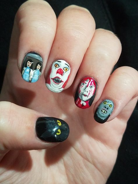 Stephen King Nails, Horror Nail Art, King Nails, Horror Nails, Stephen King, Glow Up?, Nail Art, Nails, Beauty