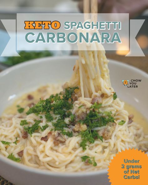 Keto Pho, Keto Carbonara, Keto Spaghetti, Chili Pasta, Pasta Carbonara Recipe, Keto Pasta, Gaps Recipes, Low Carb Noodles, Miracle Noodles