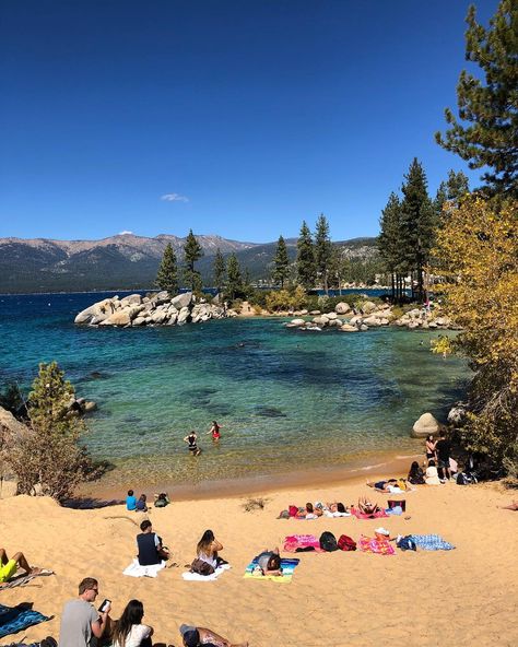 Lake Tahoe Must Do, Things To Do In Lake Tahoe Summer, Lake Tahoe With Kids Summer, Sand Harbor Beach Lake Tahoe, Lake Tahoe Camping, Sand Harbor Lake Tahoe, Lake Tahoe Beach, Lake Tahoe Trip, Lake Tahoe Summer