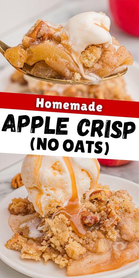 Apple Crisp Without Oats Apple Crisp Recipe Easy No Oats, Easy Baked Apple Crisp, Easy Apple Crisp No Oats, Apple Crisp Without Oats Crumble Topping, No Oatmeal Apple Crisp, Low Sodium Apple Crisp, Easy Apple Crisp Recipe With Oats, Recipes With Honey Crisp Apples, Easy Fresh Apple Recipes