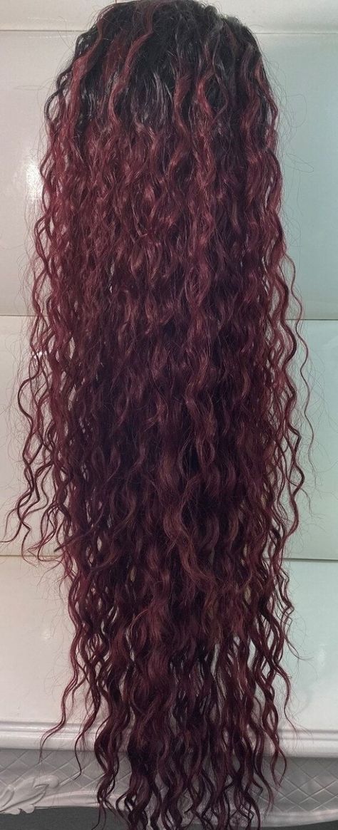 Short Burgundy Hair, Burgundy Red Hair, Burgundy Hair Dye, Curly Hair Pieces, Dyed Curly Hair, Red Curls, Wine Red Hair, Red Hair Inspo, Wine Hair