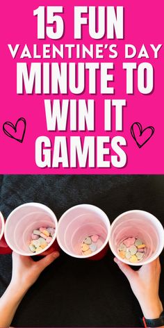 Fun Valentines minute to win it games for kids and adults. Conversation heart candy games plus other fun games you can play. Valentine’s Day Games For 3rd Grade, Marshmallow Straw Game, Games For Kids Valentines Party, Valentines Relay Games For Kids, At Home Valentines Day Ideas For Kids, Fifth Grade Valentine Party Ideas, Valentine Party Preschool Activities, Valentine Minute To Win It For Kids, Valentines Themed Games For Kids