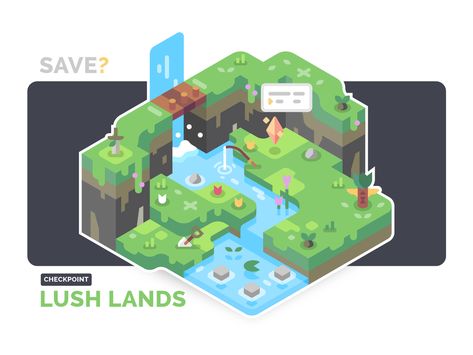 Checkpoint: Lush Lands by Greg Manning on Dribbble Isometric Island, Cute Minecraft, Maze Design, Indie Game Art, Flat Art, Mini World, Game Studio, Low Poly Games, Geometric Shapes Art