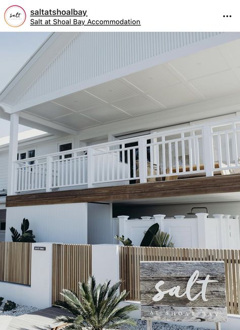 Hamptons House Exterior, Temporary Fence, Shoal Bay, Fence Plants, Double Storey House, Beach House Exterior, Primitive Homes, Casa Exterior, Mesa Exterior