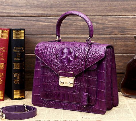 Women Bags Fashion Handbags, Stylish Leather Bags, Crocodile Handbags, Womens Designer Bags, Luxury Purses, Beautiful Handbags, Chic Bags, Women Bags Fashion, Leather Bag Women