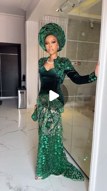 Velvet Aso Ebi Styles, Velvet Aso Ebi, Happy Birthday Beautiful, Aso Ebi Bella, Aso Ebi Styles, Aso Ebi, Hair Styling, Velvet Fabric, Content Creator