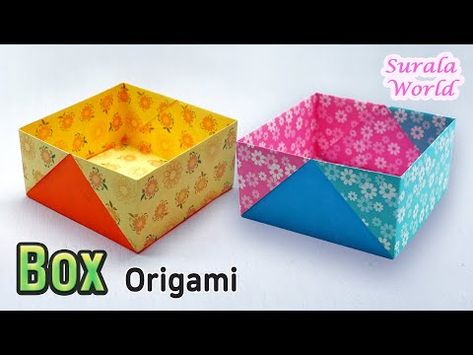 Diy Origami Box, Origami Candy Box, Paper Box Tutorial, Origami Kutu, Origami Box Easy, Origami Box Tutorial, Paper Box Diy, Tutorial Origami, Origami Ball