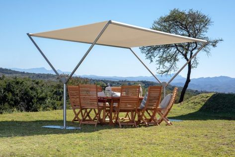 Outdoor Umbrella Ideas, Camp Cabins, Garden Huts, Best Patio Umbrella, Poolside Loungers, Small Courtyard, Canopy Frame, Balcony Patio, Canopy Cover