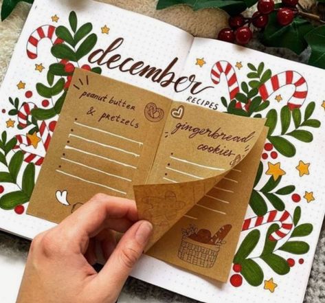 December Recipes, Collection Journal, Bullet Journal Christmas, December Bullet Journal, Christmas Meal, Christmas Journal, Bullet Journal Mood, Bullet Journal Aesthetic, Bullet Journal Diy