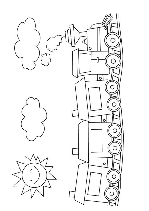 Train Coloring Pages, Train Drawing, Free Kids Coloring Pages, Kindergarten Coloring Pages, Cartoon Coloring, Transportation Theme, Summer Coloring Pages, Easy Drawings For Kids, Baby Embroidery