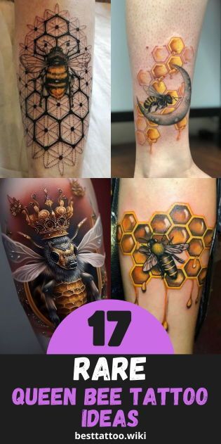 Make a bold statement with our collection of 17 queen bee tattoo ideas for 2024. Designed to symbolize power and femininity, each tattoo captures the essence of the queen bee in stunning detail. Whether you prefer a small, discreet design or a larger, more elaborate piece, our selection offers a range of options to suit your style. Rule the hive with these exquisite queen bee tattoos. Patron Bee Tattoo, Bee Neck Tattoo, Bee Hive Tattoo Design, Honeycomb Bee Tattoo, Bee Tattoo Men, Queen Bee Tattoo Ideas, Bee Tattoos For Women, Bee Hive Tattoo, Honey Bee Tattoo Ideas