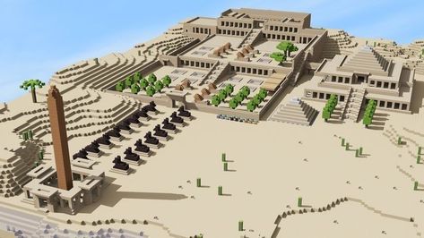 Minecraft Desert Ideas, Minecraft Desert Builds, Minecraft Pyramid, Minecraft Desert House, Minecraft Kale, Minecraft Temple, Minecraft Desert, Villa Minecraft, Construction Minecraft