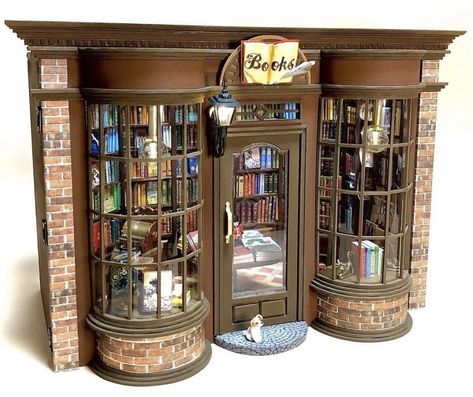 Tiny Bookshelf, Mini Bookstore, Miniature Store, Christmas Tree Village Display, Mini Bookshelf, Room Box Miniatures, Dolls House Shop, Finding A New Hobby, Mini Houses