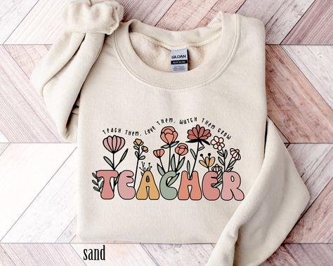 Teach Shirt, Beige Crewneck, Stylish Fits, Sweatshirt Ideas, Sweater Ideas, Teaching Shirts, Teacher Sweatshirt, Sped Teacher, School Teacher Gifts