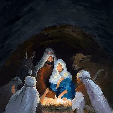 Christmas Aesthetic Christian, Nativity Aesthetic, Wise Men Painting, Christian Christmas Aesthetic, Nativity Scene Art, Progressive Christian, Christian Art Painting, Advent Art, Nativity Painting