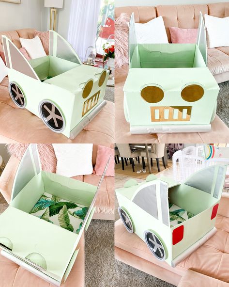 DIY CARDBOARD BOX CARS (WITH FREE PRINTABLE) - The Fashionable Accountant Diy Drive In Movie Cars, Drive In Movie Box Car For Kids, Cardboard Cars For Kids Drive In, Cardboard Box Car Ideas, Kindy 500 Cars, Drive In Movie Ideas, Box Car Ideas, Kindy 500, Drive In Movie Party