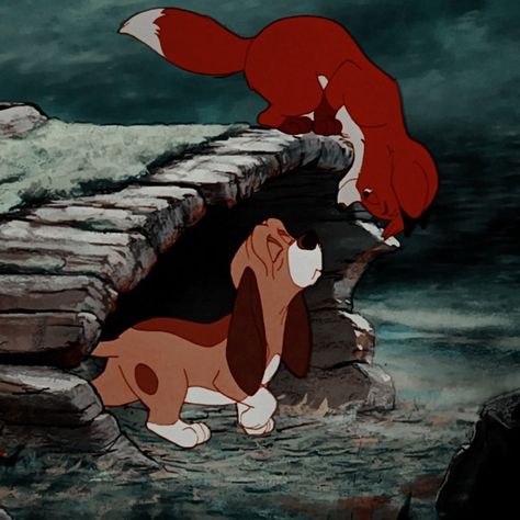 disneypsd Fox And The Hound Aesthetic, Fox And The Hound Wallpaper, Fox And The Hound Tattoo, 2d Disney, Old Disney Characters, Fox And Hound, Seth Ennead, Old Disney Movies, 30 Day Art Challenge