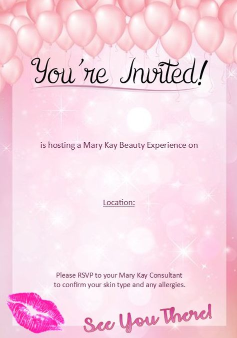 Mary Kay Party Invite -  blank Mary Kay Makeup Party, Mary Kay Launch Party Invites, Mary Kay Seminar 2023, Mary Kay 60th Anniversary, Mary Kay Facial Party, Mary Kay Open House Invitations, Mary Kay Fundraiser, Mary Kay Party Themes, Mary Kay Invitations Templates