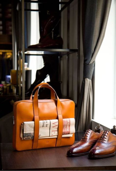 Complete Your Professional Look With The Perfect Briefcase Brown Shoes, Sharp Dressed Man, His Style, Well Dressed Men, Men's Bags, Leather Briefcase, Gentleman Style, Bagpack, Hermes Birkin