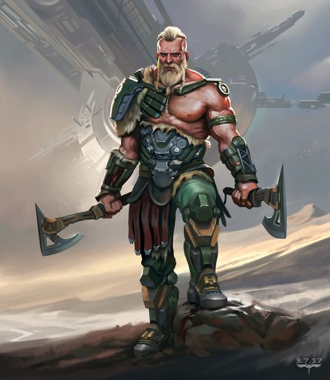 ArtStation - Viking , Ronnie Wang Space Viking Art, Scifi Viking, Sci Fi Viking, Cyberpunk Viking, Space Viking, Viking Character, Viking Warrior, Modern Fantasy, Fantasy Warrior