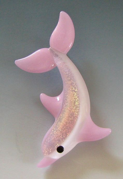 Dolphin Decor, Glass Dolphin, Dolphin Pendant, Pastel Cupcakes, Dolphin Art, Coconut Dream, Dolphin Jewelry, Sea Life Jewelry, Pink Dolphin