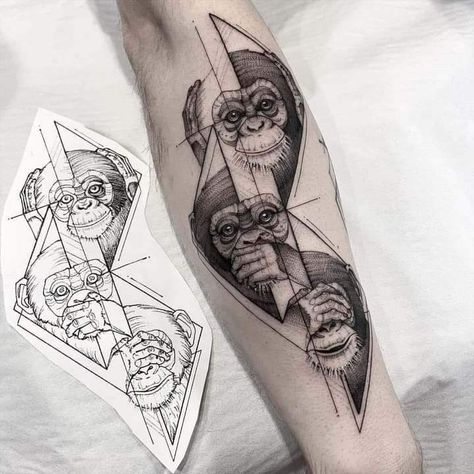 Paradox Tattoo, Egyptian Eye Tattoos, Stunning Tattoos, Celtic Cross Tattoos, Gorilla Tattoo, Chinese Dragon Tattoos, Monkey Tattoos, Samurai Tattoo Design, Three Wise Monkeys