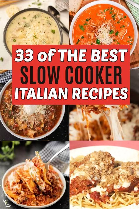 Catalina Chicken, Italian Crockpot Recipes, Beef Ragu Recipe, Crockpot Lasagna Easy, Italian Chicken Crockpot, Crock Pot Lasagna Recipe, Italian Main Dishes, Italian Entrees, Slow Cooker Italian