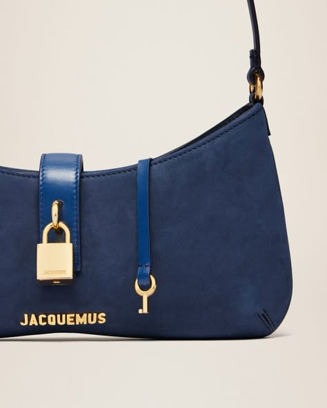 Jacquemus Bisou, Jaquemus2020 Bag, Navy Blue Bag, Jacquemus Bag, Dark Academia Fashion, Latest Bags, Cute Lazy Outfits, Nubuck Leather, Backpack Purse