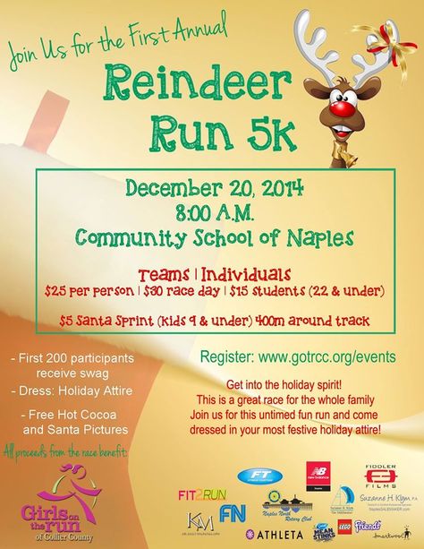 Reindeer Run, Senior Living Activities, Big Decorations, Unique Fundraisers, Christmas Bazaar, Charity Run, 5k Run, Raffle Baskets, Fundraiser Ideas