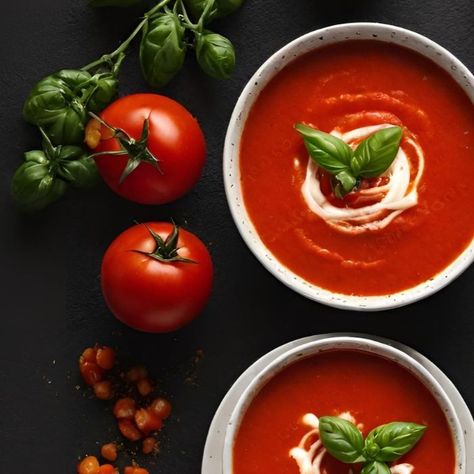 Tomato Purée Soup Tomato puree soup will appeal to tomato lovers. Such a soup has a little sourness in the dish and perfectly goes well with croutons. 🛒 Ingredients: ▪️ Olive oil: 2 tablespoons ▪️ Onions: 1 ▪️ Garlic: 3 cloves ▪️ Tomato paste: 1 tablespoon ▪️ Basil: 1 bunch ▪️ Tomatoes in own juice: 400 grams ▪️ Milk: 400 ml ▪️ Soda: pinch ▪️ Sugar: 1 teaspoon ▪️ Salt & Ground black pepper: to taste 🍽️ Instructions: ① Heat the olive oil in a saucepan. Saute the finely chopped onion and ga... Puree Soup, Soup Tomato, Basil Salt, Fresh Fruit Cake, Tomato Puree, Pureed Soup, Croutons, Ground Black Pepper, Tomato Paste