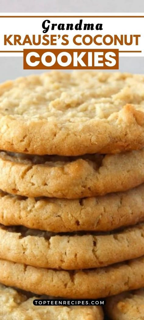 Chewy Coconut Cookies, Coconut Cookies Recipes, Cookie Recipes Chewy, Pumpkin Sugar Cookies, Classic Peanut Butter Cookies, Delicious Cookie Recipes, Coconut Cookies, Coconut Recipes, Cookies Recipes