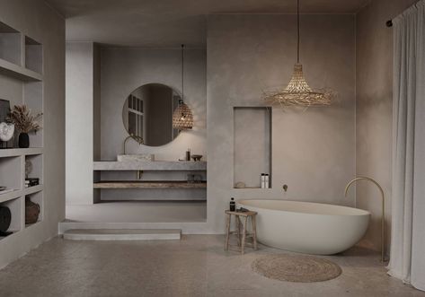 rustic_bathroom_john_pawson_by_cocoon_luxury_bathroom-min Wabi Sabi Bathroom, Boutique Bathroom, Concrete Bathroom, Japandi Interior, Minimalist Bathroom, Rustic Bathroom, Bath Tub, Contemporary Bathroom, Luxury Bathroom