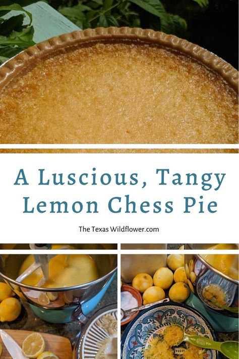 How to Make a Lemon Chess Pie – The Texas Wildflower Lemon Chess Pie Recipe, Breakfast Casserole Muffins, Lemon Chess Pie, Chess Pie Recipe, Store Bought Pie Crust, Chess Pie, Southern Desserts, Gluten Free Pie, Homemade Pie Crusts