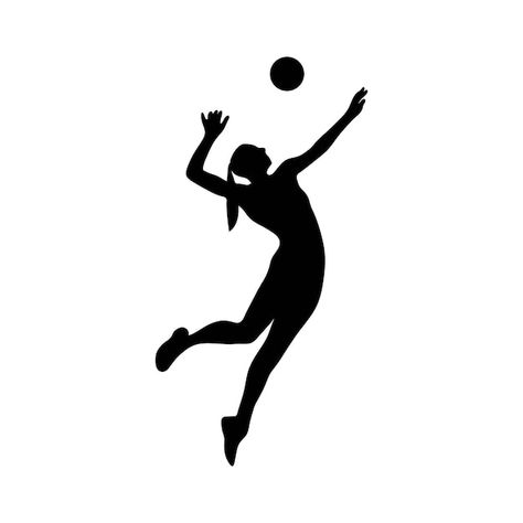 Volleyball player serving the ball black... | Premium Vector #Freepik #vector #volleyball-background #volley-ball #volleyball #volley Volleyball Wallpapers, Volleyball Drawing, I Miss You Cute, About Volleyball, Volleyball Serve, Volleyball Wallpaper, Volleyball Photos, Outline Template, Volleyball Poses