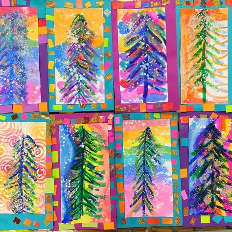 Christmas Craft Activities For Kids, Christmas Art Elementary School, Christmas Preschool Art Projects, High School Holiday Art Projects, December Elementary Art Projects, Grade 1 Christmas Art, Christmas Art Elementary, Christmas Art First Grade, Christmas Art Grade 1