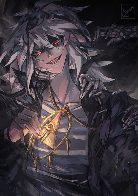 Credit to Miyukiko on Artstation https://www.artstation.com/artwork/Gar0vQ Bakura Ryou, Yami Bakura, Easy Diy Gifts, Daft Punk, Yu Gi Oh, All Anime, Anime Fanart, Profile Picture, Cool Art