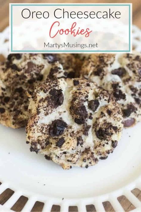 Cheesecake Cookies Recipes, Oreo Cheesecake Cookies, Oreo Cream, Oreo Recipes, Holiday Favorite Recipes, Kinds Of Desserts, Cheesecake Cookies, Favorite Dessert Recipes, Oreo Dessert