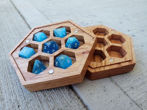 CNC DND Dice Holder Dnd Dice Holder, Dice Holder, Wooden Dice, Cnc Woodworking, Dungeons And Dragons Dice, Dice Box, Dnd Dice, Dungeon Master, Tabletop Games