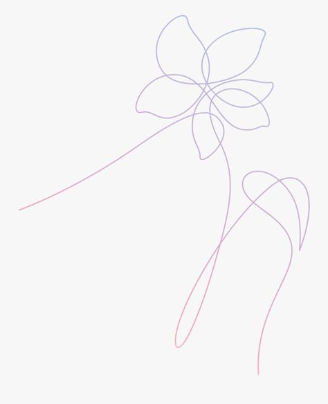 Bts Flower Tattoo, Bts Love Yourself Tattoo, Love Yourself Flower, Bts Flower, Love Yourself Tattoo, Bts Tattoos, Flower Outline, Diy Bottle Crafts, Bts Love Yourself