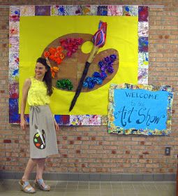 Cassie Stephens: In the Art Room: The Art Show Part 1 Art Bulletin Boards, Elementary Art Rooms, Art Classroom Decor, Art Curriculum, School Art Projects, Middle School Art, Art Lesson Plans, Camping Art, Night Art