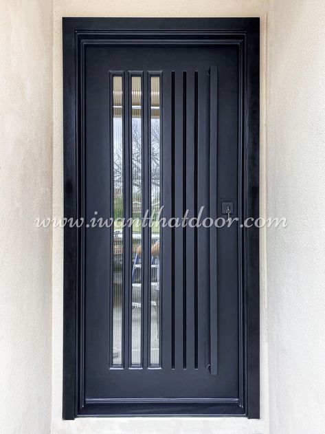 Simplicity is the ultimate sophistication. ✨. . . 💡 About this design: Custom Double Entry Iron Door ☎️️ 877-205-9418⁠ 🌐 www.iwantthatdoor.com . . . #maindoordesign #doordie #customdoorpanels #maindoorcollection #doordesign #customdoorsign #doordecoration #entrydoor #maindoor #customdoor #door #irondoors Double Door Iron Gate Design, Door Iron, Wrought Iron Door, Modern Exterior Doors, Iron Entry Doors, Entry Doors With Glass, Main Entrance Door Design, Iron Door Design, Main Entrance Door